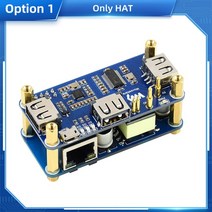 라즈베리 파이 PoE 이더넷 USB 허브 HAT 3 x 2.0 포트 RJ45 802.3af RTL8152B 제로 W 호환, [01] Only HAT(A), 01 Only HAT(A)