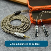 [해외]16 hifi 4pin 7n occ 2.5 3.5 4.4mm XLR 밸런스드 이어폰 헤드폰 업그레이드 케이블 Audeze LCD 3 LCD-2 LCD2 LCD-4 용, 2.5잔액 LCD, 1-1m