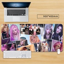 마우스 장패드 롤 리그 오브 레전드 KDA아리 큐티 캐릭터 게임 대형 마우스패드 게이밍 패드 피시 게임 굿즈, 색상-03, 80*30cm