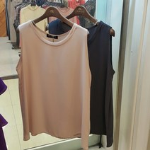 엠벨라 울산점 22년 여름최신상**(대박세일**60%)**66 77 사이즈 라운드 박스핏 기본 폴드넥 쉬폰 민소매나시