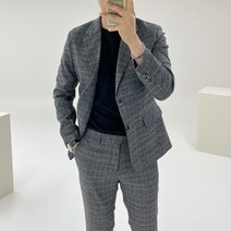아도르클래식 블랙브라운 체크 봄 가을 겨울 캐주얼 정장 수트