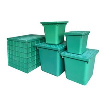 오수 받이 냄새 하수 분리조 플라스틱 유수 분리기, 400x400x400 (일체형 나사통)