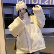 조르지오 여자 오버핏 플리스 점퍼 겨울 아우터 스타일링 코디