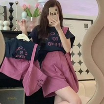 엄마와 딸 매칭 옷 여름 신상품 엄마 아이 소녀 후자용 프린트 세트 패션 가족 의상 2023