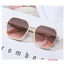 puildaug 패션 안경 레트로 메탈 하프 프레임 선글라스 거리 사진 여성의 자외선 차단