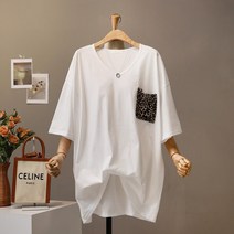 모노시크 매니스 호피 포켓 루즈핏 티셔츠 MNTE514