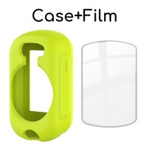 Garmin Edge 530 830 용 2-in-1 보호기 케이스 + 강화 유리 실리콘 커버가있는 자전거 컴퓨터 화면 필름, 09 Lime and Glass_02 Edge 830