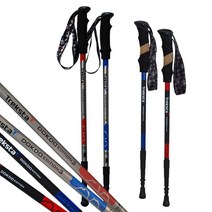 트렉스타 독도 3단스틱 4단스틱 프리미엄 초경량 3단 4단 등산스틱 + 케이스 파우치, 3단 실버/레드 SET