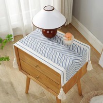 대홍샵 홈테코 협탁보 협탁커버 미니 테이블보 덮개 가리개 천 보헤미안 34*80cm, 파랑 파도