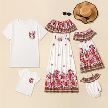 세트 나비 인쇄 어머니 딸 매칭 드레스 반팔 아버지 아들 블라우스 탱크 엄마 엄마와 나 옷