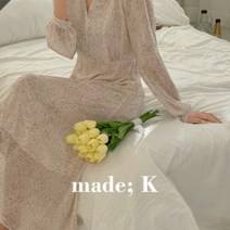 그녀의 신발 (빠른배송)브러쉬 쉬폰 롱 원피스 베이지 민트