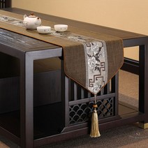 엔틱 고급 실크 러너 협탁보 식탁덮개 홈인테리어, 33x210cm탁기, I