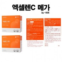 RON 물에타먹는 비타민씨 엑셀렌C 메가 60 포 비타민C 아연 비타민씨포 하루1포, 60포(2g)