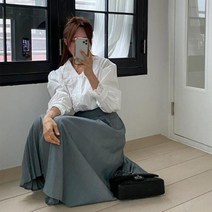 미라클세븐 M7 여자 빅 넓은 공주풍 레이스 카라 블라우스