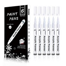 Paint Pens White Marker 6 Pack 0.7mm Acrylic White Permanent Marker White Paint Pens for Rock Painti, 1