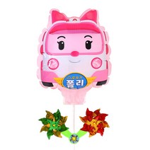 바람개비풍선엠버 놀이동산 공원 캐릭터 막대풍선, 단품