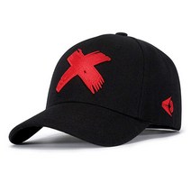패션 자수 X 글자 야구 모자 사이즈 조절 가능 커플 모자 검정색 햇빛 차단 모자 힙합 모자 전술 스냅백 모자 남성용 모자