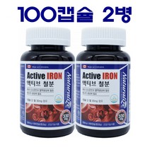 철분 영양제 헤모글로빈 햄철 영양보충 수유부 임산부 비헴철 철분제 100캡슐 2병