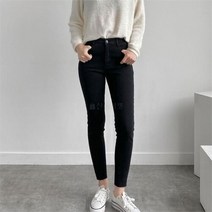 여자 쫄쫄이 방한 딱붙는 스트레이트진 이지 데님팬츠