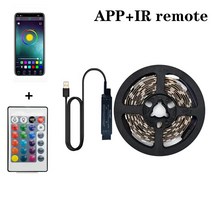전기 RGB 5050 LED Strip Light 5V USB Bluetooth IR remote pFlexible Diode Suitable For Living Room De, 04 3m, 01 Bluetooth IR