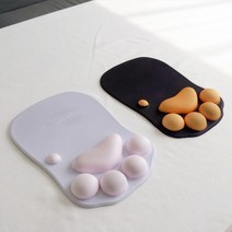 사무실인싸템 고양이발 젤리쿠션 마우스패드 학생용 디자니이너용품, 그레이 핑크