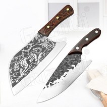 정육칼 주방 나이프 절단 뼈 절단기 고기 칼 스테인레스 스틸 요리사 부엌 다기능 세트 1-4, [20] 2pcs-set
