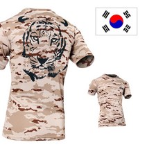 아미캠프 쿨론 호랑이 사막색 반팔 티셔츠 밀리터리 기능성 티