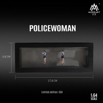 Timemicro1:64 Nissan 350Z Lexus 경찰차 그림 모델 합금, 총을 든 일본 여경(인형 2개) 입고