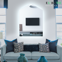 엘바스 3색 LED 하우스형 인테리어 메이크업 화장대, 간접조명 6500K 백색