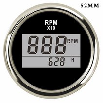 자동차속도계 UHD 헤드업디스플레이 호환 디젤 가솔린용 6K8K RPM 보트 타코미터 자동차 rpm 미터 게이지, 14 52MM Diameter