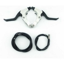 자전거브레이크 손잡이 교체 로드 레버 예비 케이블, 플라스틱 핸들 블랙+18인치 라인