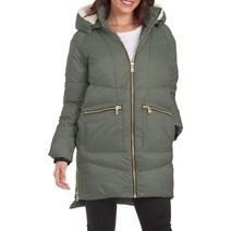 켄덜 + Kylie 여성 퀼트 미드 랭스 푸퍼 Coat 위드 포 퍼 라인드 후드 323668