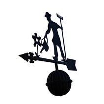 STK 금속 풍향 계 풍향계 야외 마당 정원 홈 농장 현장, 검정, 스테인리스 강