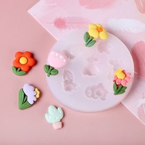 [비누나무]미니 튤립꽃친구들 6구몰드 캔들몰드 석고방향제틀 비누틀 비누몰드 데코몰드천연비누만들기재료