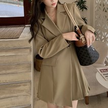 넷투넷코리아 여성 미니 원피스 브이넥 루즈핏 a라인 자켓 정장