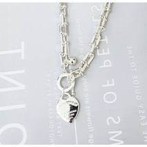 조이앤에스 JOY&S 004 한국제작 쥬얼리 각인 하트 체인 토글바 목걸이 925실버/18K골드도금