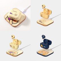 카카오프렌즈 춘식이 라이언 미니 무선 이어폰 충전기세트, 얼굴 라이언