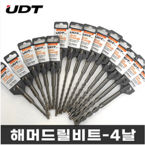 UDT 4날 SDS PLUS 해머드릴비트 콘크리트 기리, 4날 SDS 25mm (25x260mm)