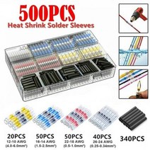 전기 와이어 커넥터 절연 버트 스플라이스 열 수축, 상자를 가진 500pcs
