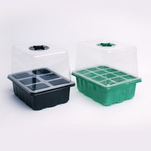 수경재배 모종트레이 육묘 삽목 상자 씨앗발아 미니온실 원예용품, 대형 6구, 블랙, 1개