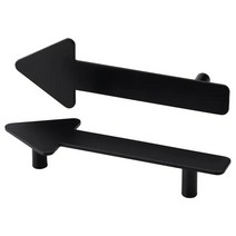 이케아 예른스파르브 화살표손잡이2P 블랙 4.8x14.1x2.4cm 나사구명지름5mm 구멍간격9.6cm 스틸에폭시코팅, 단품