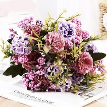 폼폼국화 목화꽃 망고튤립 수국 인공 꽃병 꽃꽂이 Diy 사실적인 질감 부드러운 유럽 스타일 진주 공, 06 F