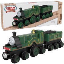 Thomas & Friends Fisher-Price 목재 철도 고든 장난감 기차 푸시 어롱 엔진 및 석탄 자동차 만 2세 이상 아동용, Emily