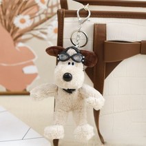 그로밋 강아지 플러시 키 체인 펜던트 월리스 & 인형 15cm 스쿨백 선물, Pilot Dog Glass