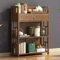 사방탁자 원목 돈궤 전통 화초장 고재 가구, 다크브라운-2층 70CM