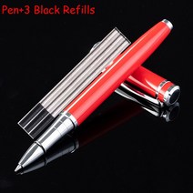 카라반발판 접이식발판 알류미늄디딤판 캠핑카발판 패션 풀 메탈 롤러 볼펜 사무실 비즈니스 남자 드래곤 탈 서명 쓰기 펜 구매 2 선물 보내기, [05] Pen 3 Black Refills