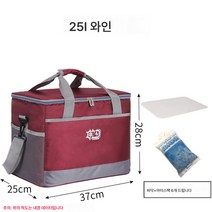 Z3JC 캠핑 15L 휴대용 라지 도톰 아이스팩 방수 쿨러백 스몰 텀블러, Z3JC 21 뉴 SN-와인 25L( )