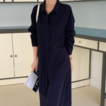 겟잇미 / 간절기 여유핏 베이직 셔츠 코튼 롱원피스