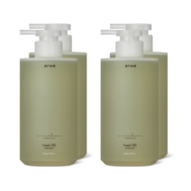 아르베 약산성 탈모 샴푸 - 프레시 55 약지성 샴푸 500g, 4개, 490ml