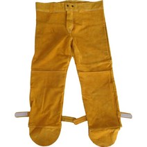 전신 용접 작업복 앞치마 소가죽 불연재료 불똥방지 보호복 방열복 목공, 특대, 오렌지 전체 가죽 바지